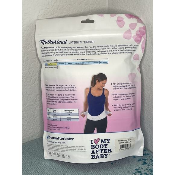 Body After Baby Motherload Maternity Belly Support Belt L White Relieves Pain - Picture 2 of 10